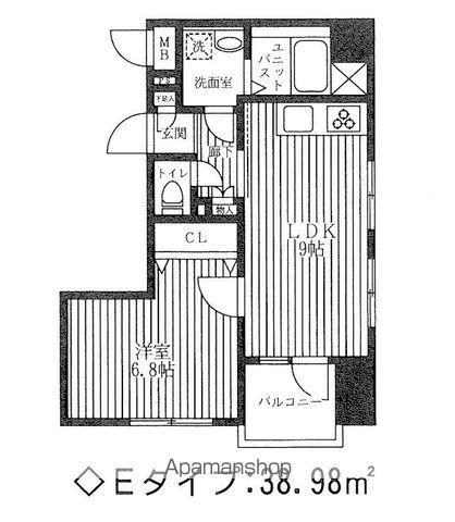レシオ イシワラ(1LDK/4階)の間取り写真