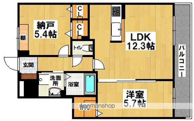 ヴァン ジャルダン(1SLDK/2階)の間取り写真