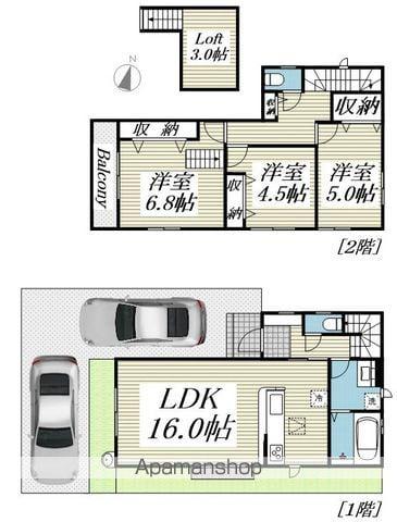 多摩モノレール 中央大学・明星大学駅 徒歩10分 2階建 築3年(3LDK)の間取り写真