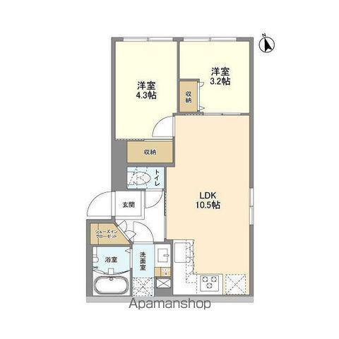 ウェルスクエア新宿戸山(2LDK/3階)の間取り写真