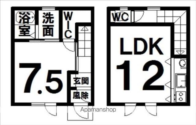CUORE(1LDK/1階)の間取り写真