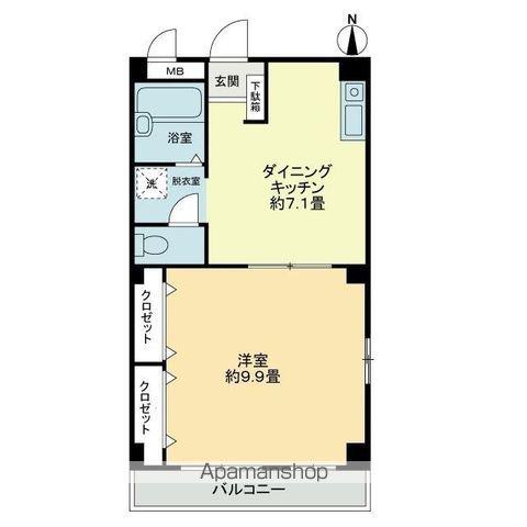 フィネス秋桜(1DK/3階)の間取り写真