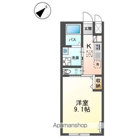 グランコート(1K/1階)の間取り写真
