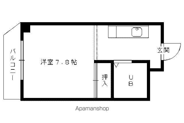 エデン神殿(1K/2階)の間取り写真