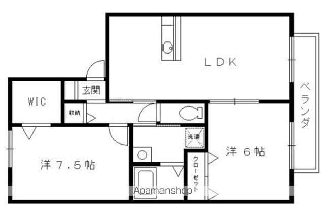 ディアコートつかせ(2LDK/1階)の間取り写真