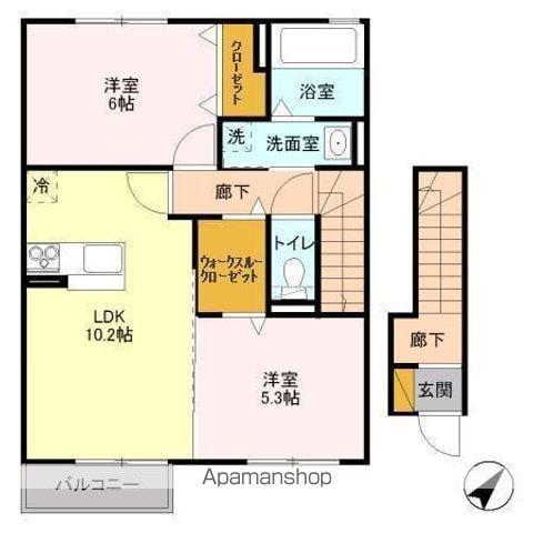 SAKURAⅡ(2LDK/2階)の間取り写真