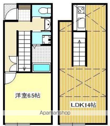 ＡＬＬＥＹ６(1LDK)の間取り写真