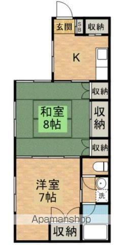 Kハウス(2K/1階)の間取り写真