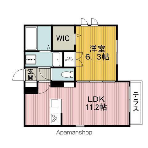 ヘーベルメゾン豊中(1LDK/1階)の間取り写真