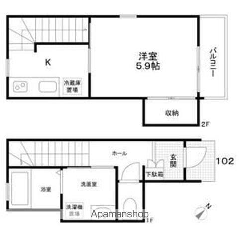 MAISONETTE K2(1K/2階)の間取り写真