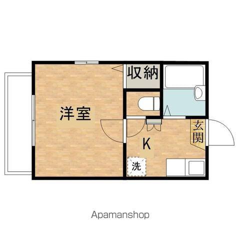 セレ程久保(1K/1階)の間取り写真