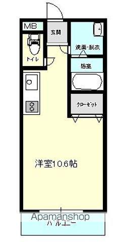 バイオレット(ワンルーム/2階)の間取り写真