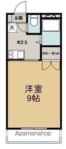 ファミールアキツ(1K/2階)の間取り写真