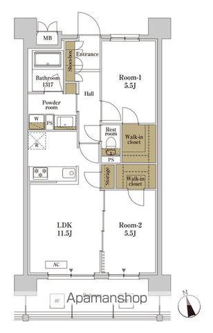 RJRプレシア川口(2LDK/4階)の間取り写真
