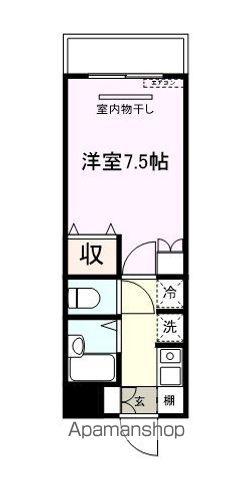 ビブレマンション宇部(1K/3階)の間取り写真