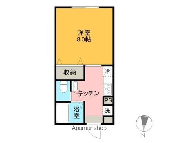 テラスハウス青葉(1K/2階)の間取り写真