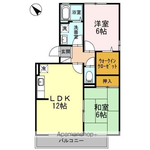 リベルテSⅡ(2LDK/3階)の間取り写真