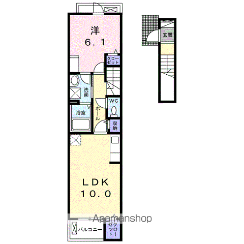 サン・ヴェールⅡ(1LDK/2階)の間取り写真