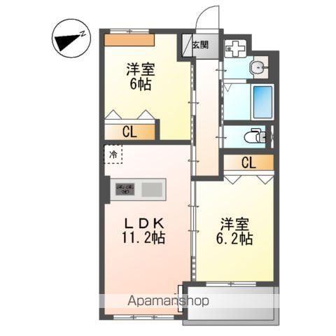 リヴェール(2LDK/3階)の間取り写真