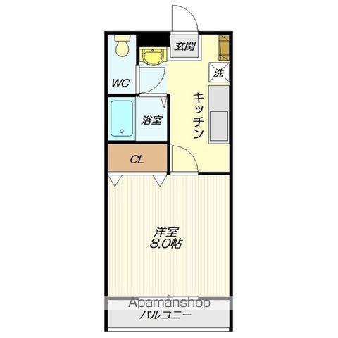 ライフステージ丸の内B棟(1K/2階)の間取り写真