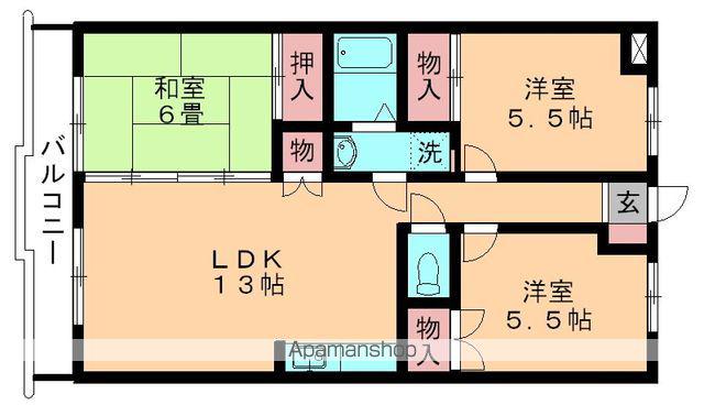 メゾン・ド・貝塚(3LDK/3階)の間取り写真