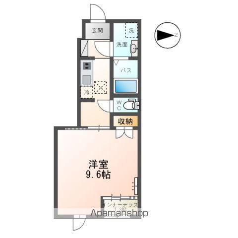 仲間町アパートB棟(1K/1階)の間取り写真