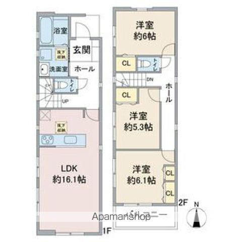 名古屋市東山線 本郷駅(愛知) 徒歩12分 2階建 築4年(3LDK)の間取り写真