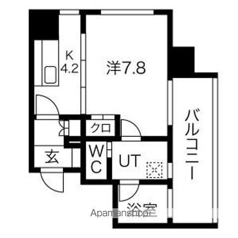 さくらHILLS NAGOYA ウエスト(1DK/6階)の間取り写真