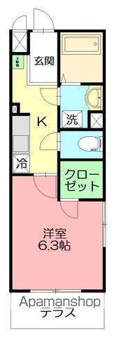 カレッジヒルズ(1K/3階)の間取り写真