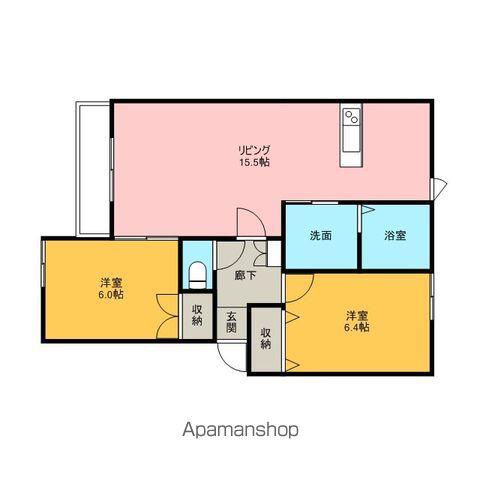 グランデスⅡ(2LDK/1階)の間取り写真