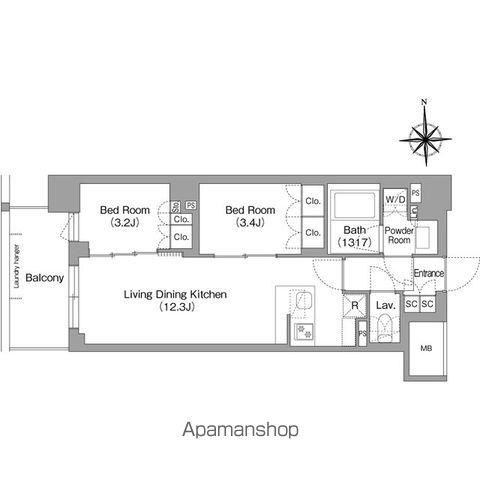 コンフォリア・リヴ大森西(2LDK/2階)の間取り写真