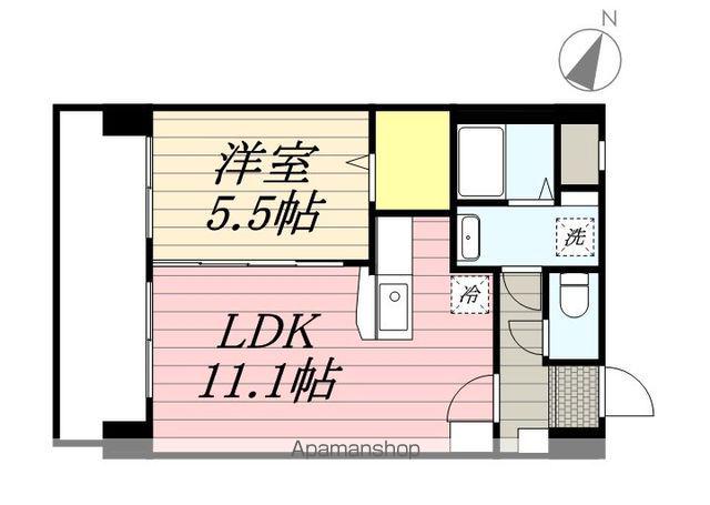 ウエストビレッジ大橋(1LDK/3階)の間取り写真