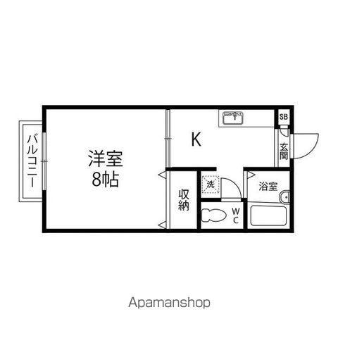 ディアスウタカ(1K/2階)の間取り写真