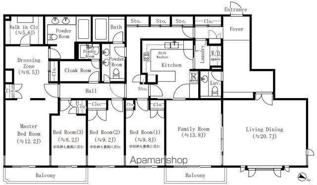 オークヒルス(5LDK/3階)の間取り写真