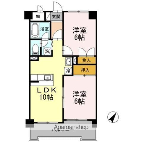 グリーンリーフ泉(2LDK/3階)の間取り写真