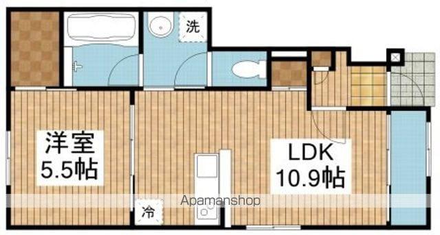 PEBBLE BEACH(1LDK/1階)の間取り写真