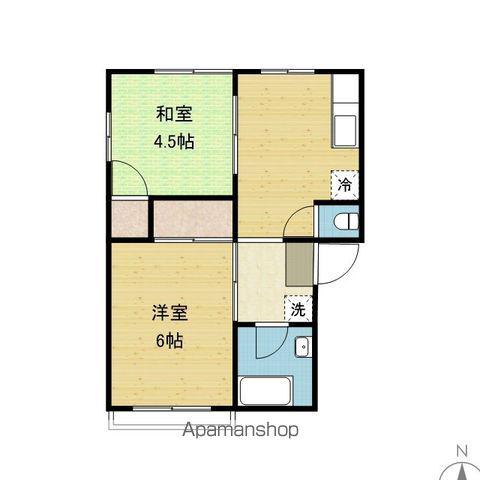 カーサK(2DK/1階)の間取り写真