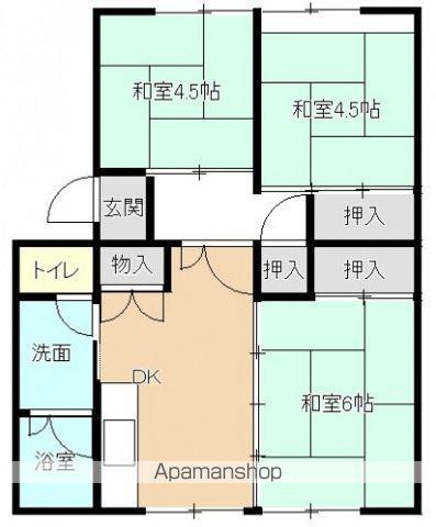 高陽真亀団地 2号棟(3DK/2階)の間取り写真