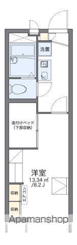 レオパレスモリヤB(1K/1階)の間取り写真