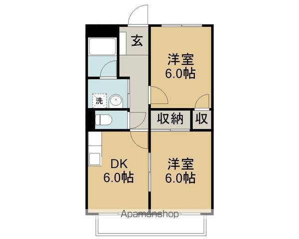 サープラスⅡ里岸(2DK/1階)の間取り写真