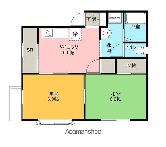 ドミール・ド・シャルマン八日市(2DK/2階)の間取り写真