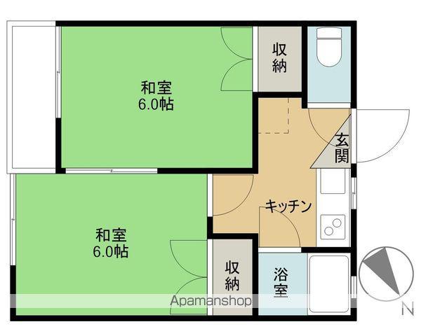 コーポ水の森(2K/2階)の間取り写真