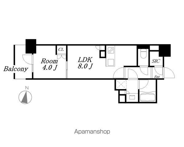 プレサンス名駅南ブリエ(1LDK/3階)の間取り写真