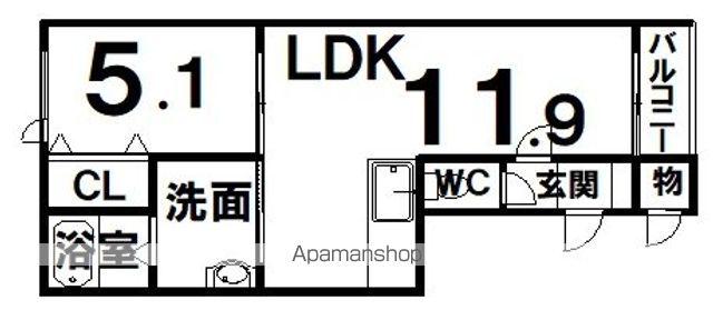 TIAD(1LDK/1階)の間取り写真