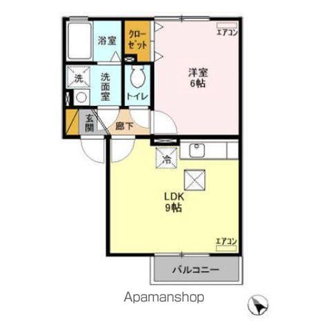 メゾン森PART ⅩI・ⅩII(1LDK/1階)の間取り写真