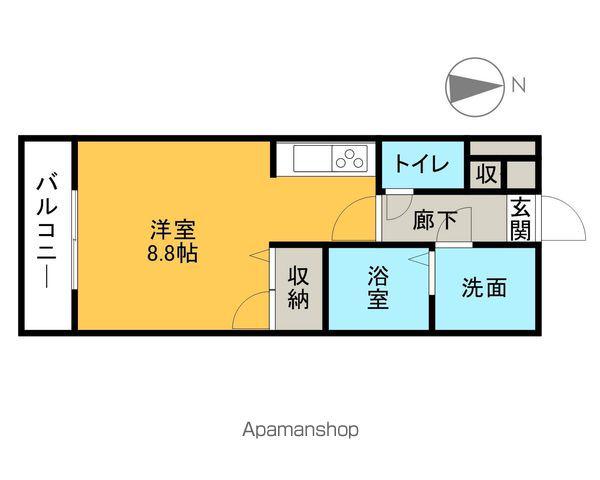 クレスト宮夫(ワンルーム/2階)の間取り写真