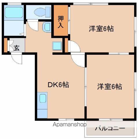 コーポエイアイ(2DK/2階)の間取り写真