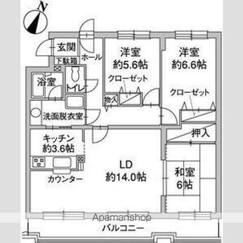 パーク・ノヴァひばりが丘南(3LDK/5階)の間取り写真