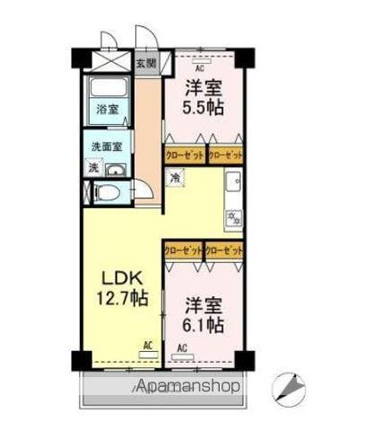 モニュメント・スクウェア弐番館 1階階 間取り