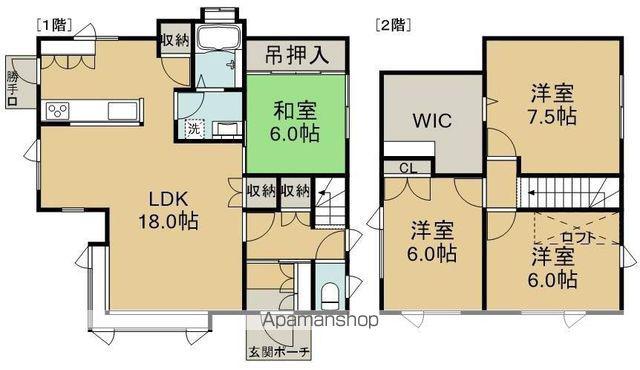 函館市電本線湯川線 深堀町駅 徒歩42分 2階建 築36年(4LDK)の間取り写真